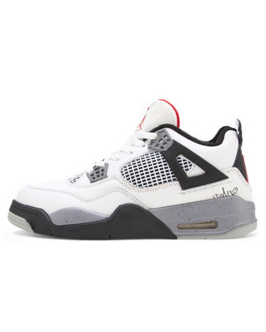 Sneakers Jordan 4 Cement White Grey Black With FUR Black/white