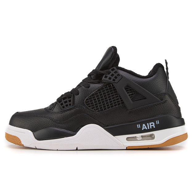 Jordan 4 Black White Gum З ХУТРОМ