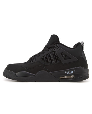 Кросівки Jordan 4 Total Black З ХУТРОМ Чорний