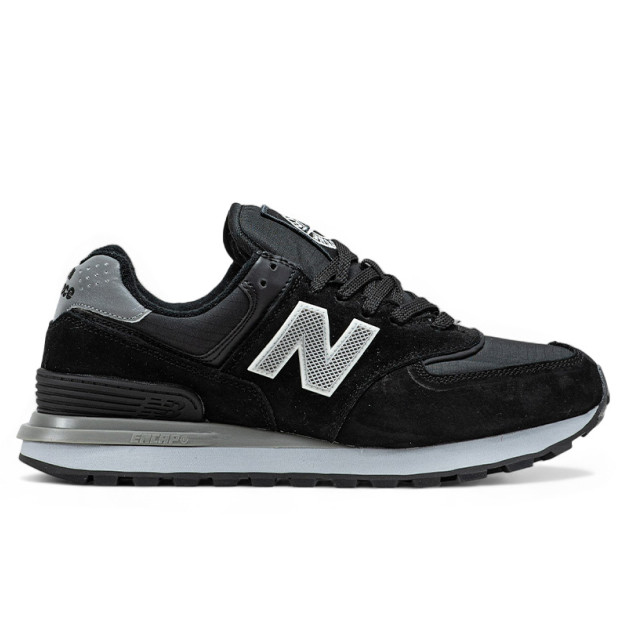 New Balance 574 x Stone Island Black Gray З ХУТРОМ