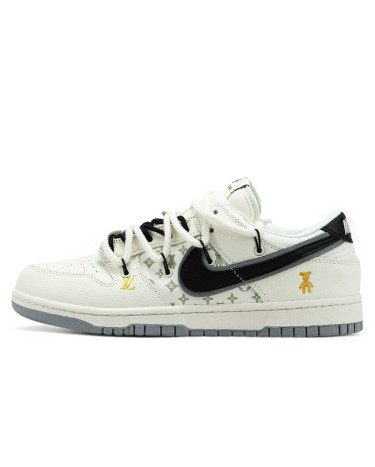 Кроссовки Nike SB x Louis Vuitton x Glommy Bear White Black Черный/белый