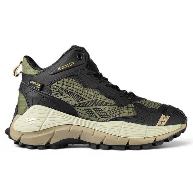Reebok Zig Kinetica 2.5 Edge Black Beige Khaki С МЕХОМ