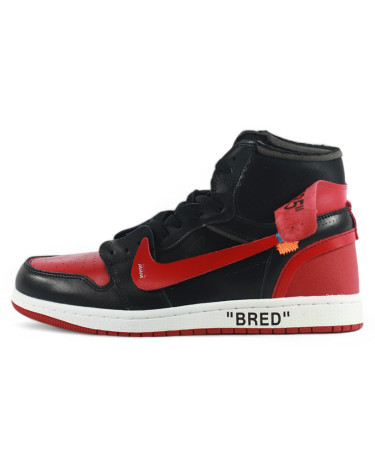 Кросівки Jordan 1 High Off-White Bred Чорний/червоний