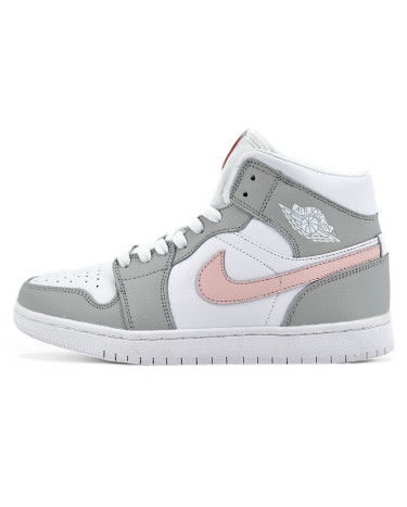 Кросівки Jordan 1 Retro Mid Custom Light Grey Білий/сірий