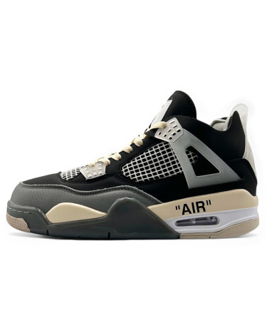 Кроссовки Jordan 4 Retro Black Beige Grey Черный/серый