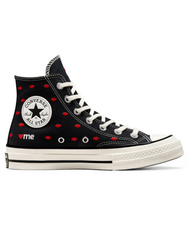 Кеды Кеды Converse High Chuck 70 Embroidered Lips High Love Me Black A01600C Черный/красный