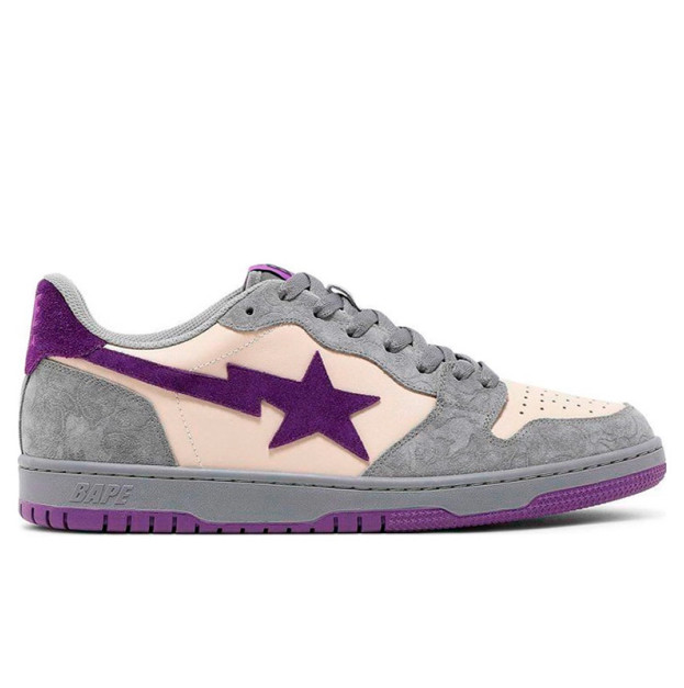 Bape A Bathing Ape Court Sta Mist Grey Royal Purple 001FWG701032X