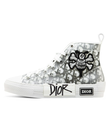 Кеди Dior B23 Oblique x Shawn High Top White Black Білий/сірий