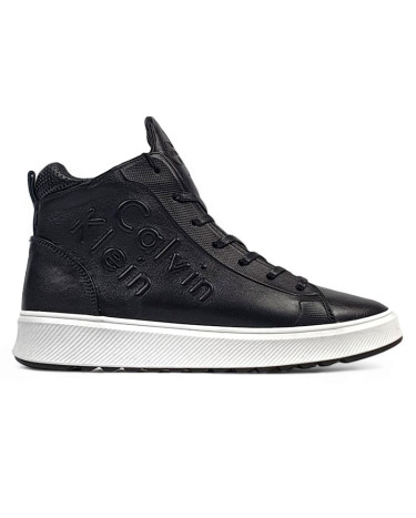 Sneakers Calvin Klein Boots Leather Black White WITH FUR Black/white
