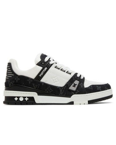 Кросівки Louis Vuitton Trainer Black Monogram Denim 1AC2A7 Чорний/білий