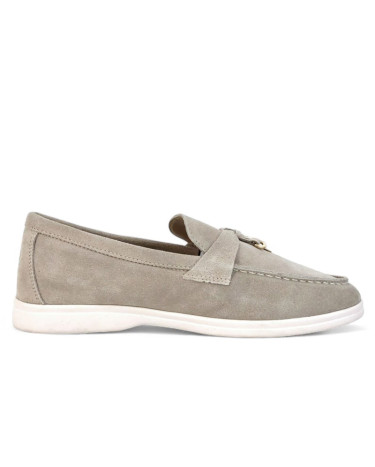 Loafers Loro Piana Loafers Beige White Grey