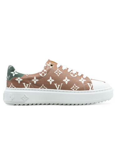 Кросівки Louis Vuitton Trainer Time Out Monogram Blanc Beige Різнокольорові