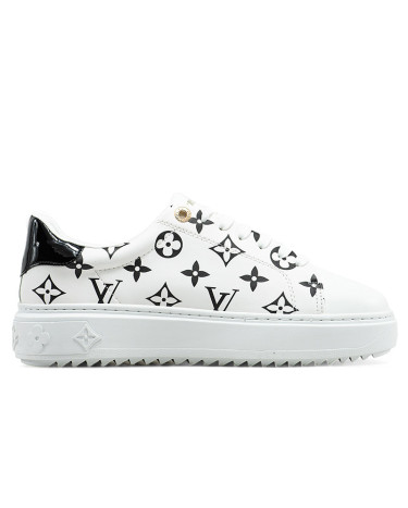 Кросівки Louis Vuitton Trainer Time Out Monogram Blanc White Black Чорний/білий