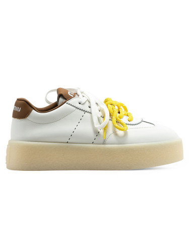 Кросівки Miu Miu Leather Sneakers White Brown Білий