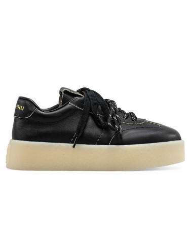 Кросівки Miu Miu Leather Sneakers Black Чорний