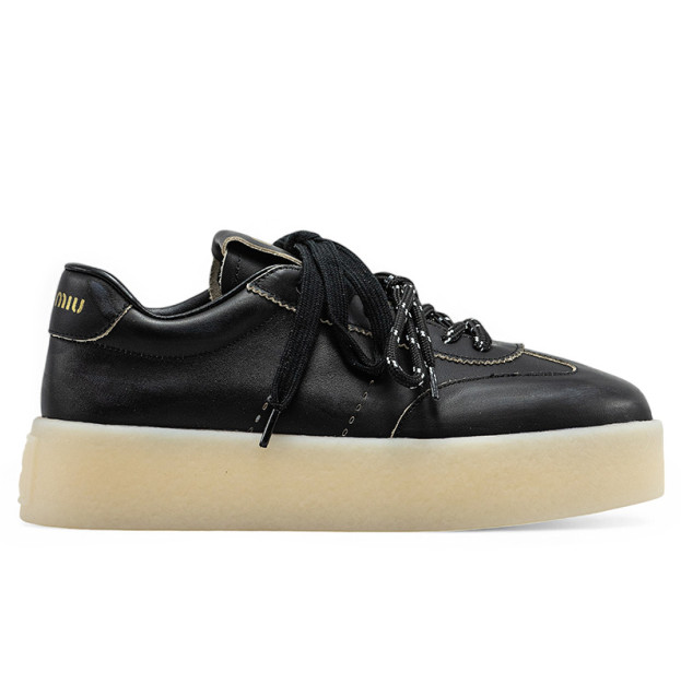 Miu Miu Leather Sneakers Black