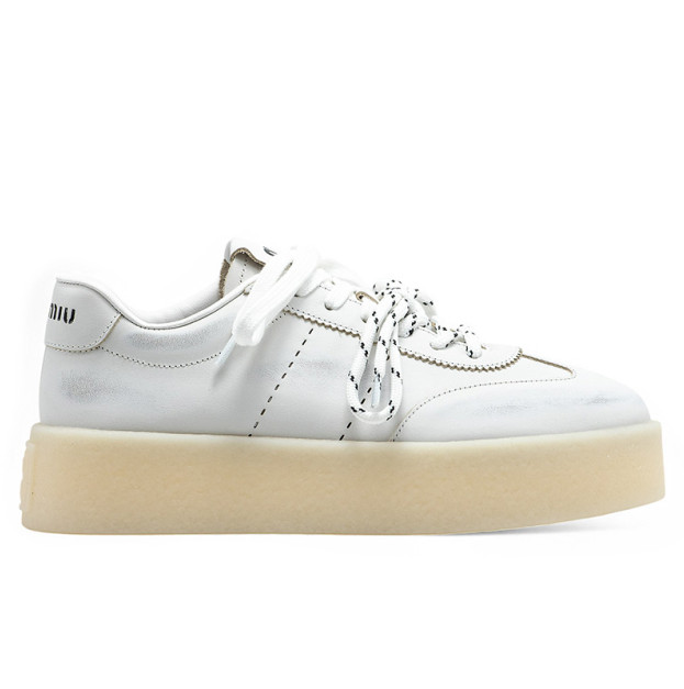 Miu Miu Leather Sneakers White