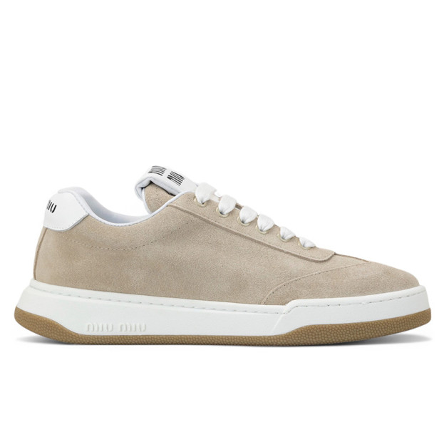 Miu Miu Sneakers Suede Beige White