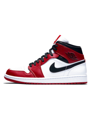 Кроссовки Jordan 1 Mid Chicago 554724-173 Белый/красный