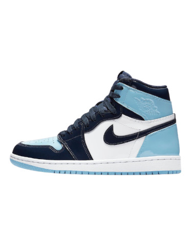 Кросівки Jordan 1 Retro High UNC Patent CD0461-401 Блакитний, Білий/синій