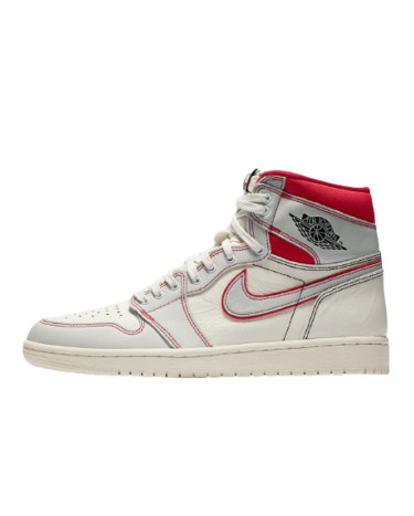 Кросівки Jordan 1 Retro High Phantom Gym Red 555088-160 Бежевий/сірий