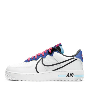 Кросівки Nike Air Force 1 Low React White Astronomy Blue Laser Crimson CT1020-102 Різнокольорові