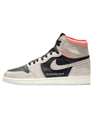 Sneakers Jordan 1 Retro High Neutral Grey Hyper Crimson 555088-018 Black/gray