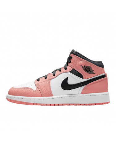 Кроссовки Jordan 1 Mid Pink Quartz 555112-603 Белый/розовый