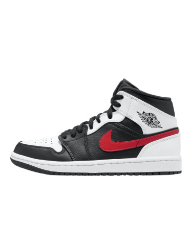 Кросівки Jordan 1 Mid Black Chile Red White 554724-075 Різнокольорові