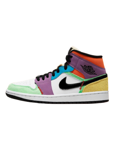 Кроссовки Jordan 1 Mid SE Multi-Color CW1140-100 Разноцветные