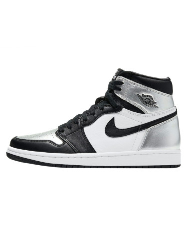 Кроссовки Jordan 1 Retro High Silver Toe CD0461-001 Черный/серый