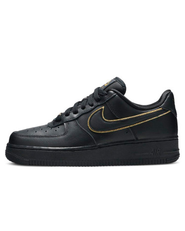 Кроссовки Nike Air Force 1 Low Essential Black Gold Swoosh AO2132-005 Черный