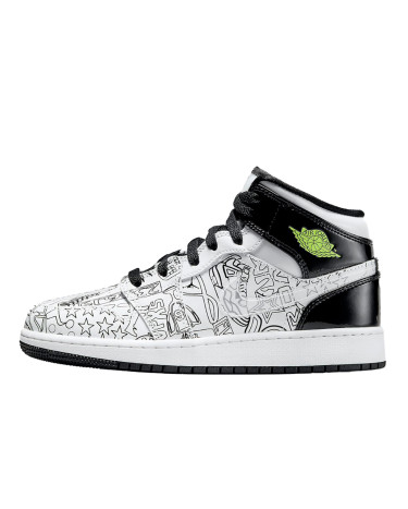 Sneakers Jordan 1 Mid DIY DC4099-100 Black/white