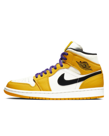 Кроссовки Jordan 1 Mid SE Lakers 852542-700 Желтый
