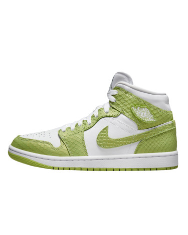 Кроссовки Jordan 1 Mid Green Python DV2959-113 Белый/зеленый