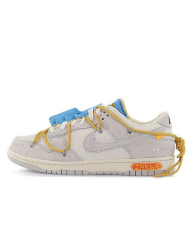 Кроссовки Nike Dunk Low Off-White Lot 34 of 50 DJ0950-102 Белый/серый